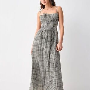 Rhythm Antibes Black and White Gingham Maxi Dress